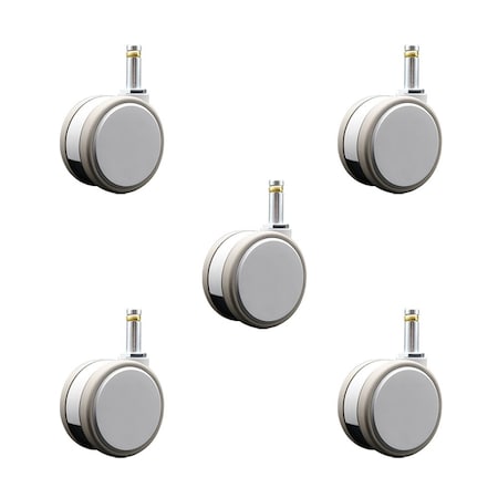 Service Caster 3 Inch MRI Safe Casters, 7/16 Grip Ring Stem, Set of 5, 5PK SCC-GR02S75-TPR-GRY-716138-MRI-5